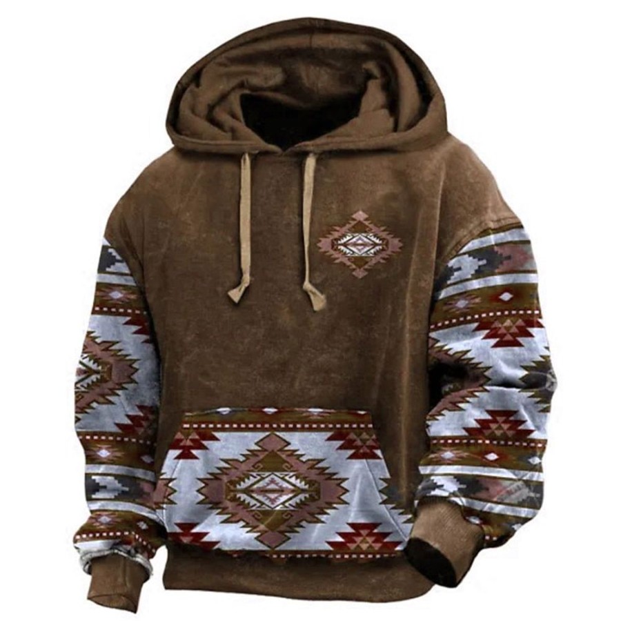 Sweats A Capuche Et Sweat-Shirts LITB | Tribal Imprimes Photos Homme Du Quotidien 3D Effet Sweat A Capuche Vacances Sortie Vetement De Rue Sweats A Capuche Manche Longue Capuche Imprimer Printemps & Automne Designer Sweat