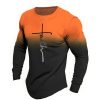 T-Shirts Et Debardeurs Pour Hommes LITB | Graphic Lettre Foi Mode Design Decontractees Homme 3D Effet T Shirt Tee Sport Exterieur Vacances Sortie T-Shirt Manche Longue Col Ras Du Cou Chemise Printemps & Automne Vetement