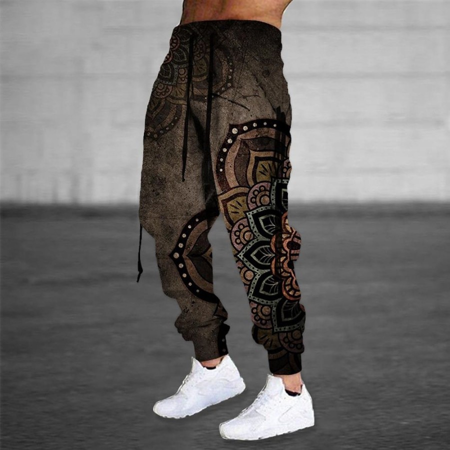 Bas Pour Hommes LITB | Homme Joggings Pantalon Jogger Pantalon Cordon Taille Elastique Impression 3D Imprimes Photos Confort Respirable Sport Exterieur Casual Du Quotidien Melange De Coton Eponge Vetement De Rue Design