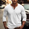 T-Shirts Et Debardeurs Pour Hommes LITB | Homme T Shirt Tee Chemise Henley Shirt T-Shirt Chemise A Manches Longues Plein Henley Plein Air Vacances Manche Longue Vetement Tenue Mode Design Basique