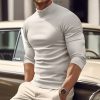 T-Shirts Et Debardeurs Pour Hommes LITB | Homme T Shirt Tee T-Shirt Chemise A Manches Longues Plein Col Roule Plein Air Vacances Manche Longue Vetement Tenue Mode Design Basique