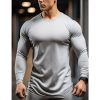 T-Shirts Et Debardeurs Pour Hommes LITB | Homme T Shirt Tee T-Shirt Chemise A Manches Longues Plein Col Ras Du Cou Plein Air Vacances Manche Longue Vetement Tenue Mode Design Basique