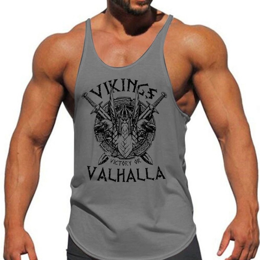 T-Shirts Et Debardeurs Pour Hommes LITB | Graphic Muscle Viking Sportif Du Quotidien Design Homme 3D Effet Debardeur Top T-Shirt Sans Manches Pour Hommes Sport Exterieur Vacances Gymnastique T-Shirt Sans Manches