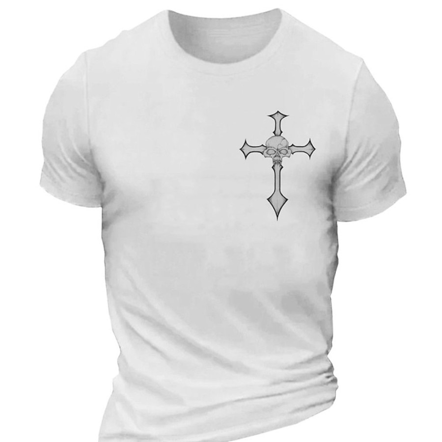 T-Shirts Et Debardeurs Pour Hommes LITB | Cranes Croix T Shirt Tee Homme Graphique Melange De Coton Chemise Sportif Classique Chemise Manche Courte T-Shirt Confortable Sport Exterieur Vacances Ete Vetements De