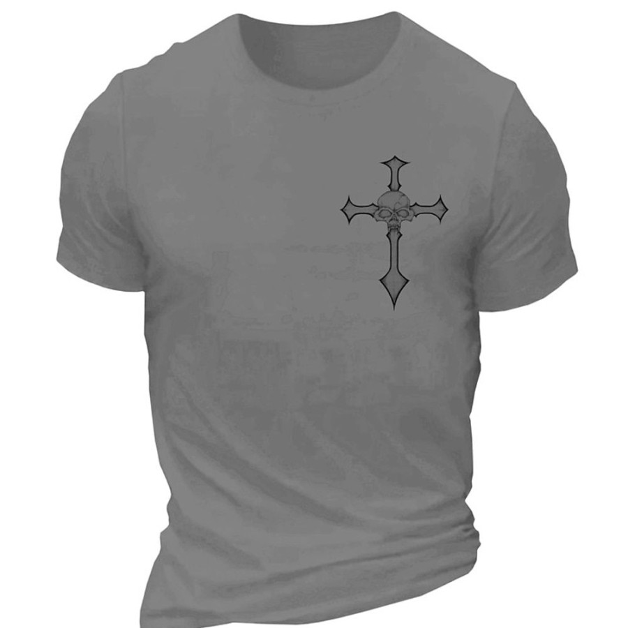 T-Shirts Et Debardeurs Pour Hommes LITB | Cranes Croix T Shirt Tee Homme Graphique Melange De Coton Chemise Sportif Classique Chemise Manche Courte T-Shirt Confortable Sport Exterieur Vacances Ete Vetements De