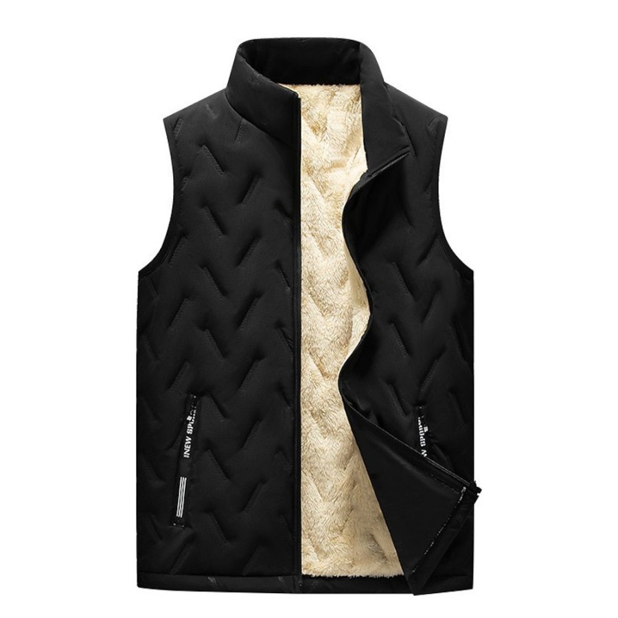 Vetements D'Exterieur Pour Hommes LITB | Homme Manteau D Hiver Gilet Matelasse Zippe Poche Polyester Poche Exterieur Rendez-Vous Casual Quotidien Normal Mode Decontractees Doublure Polaire Chaud Hiver Doudoune