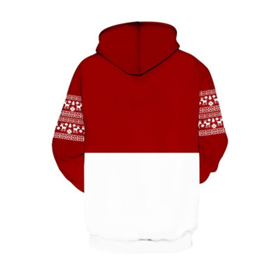 Sweats A Capuche Et Sweat-Shirts LITB | Sweat A Capuche Sweat A Capuche Pour Homme Pull A Capuche Pour Homme Imprime Graphique Lettre D Elan Poche Avant Imprime Sport A Capuche& Vetements De Sport Decontractes En Plein Air Imprimes En Rouge