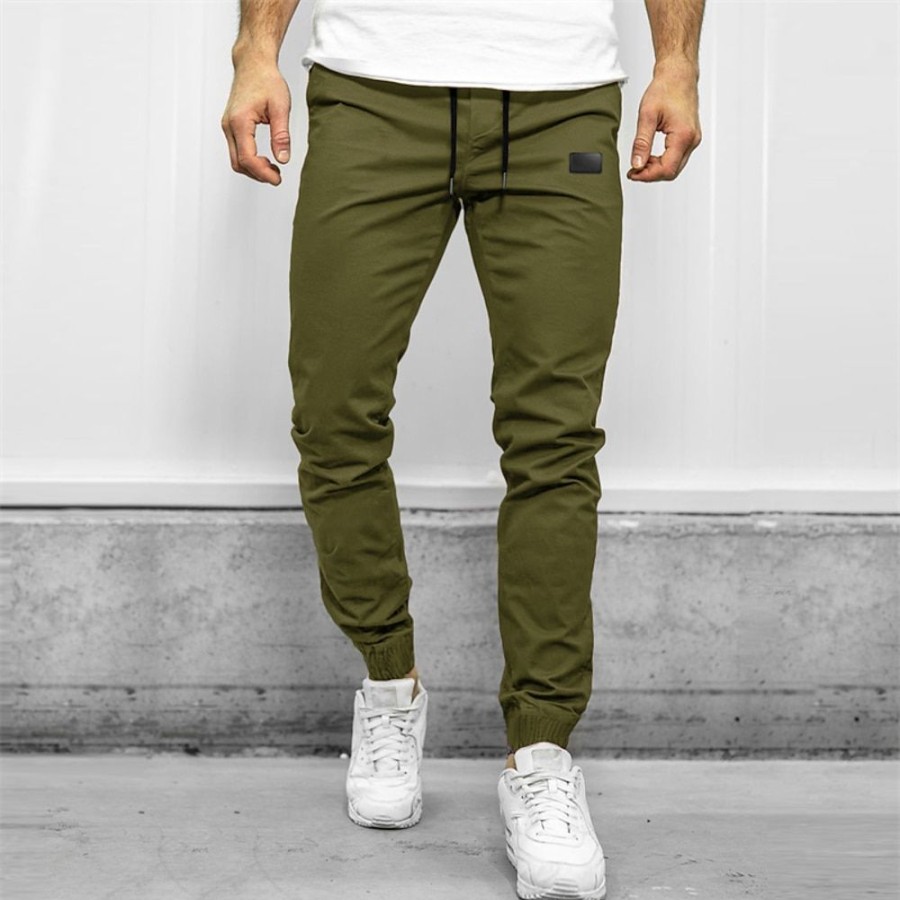 Bas Pour Hommes LITB | Homme Joggings Pantalon Jogger Pantalon Cordon Taille Elastique Manchette Elastique Plein Confort Respirable Casual Du Quotidien Vacances Sportif Mode