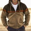 Sweats A Capuche Et Sweat-Shirts LITB | Homme Sweat A Capuche Sweat A Capuche Zippe Capuche Bloc De Couleur Vache Sport & Loisir Du Quotidien Vacances Frais Ethnique Decontractees Automne Hiver Vetement Tenue