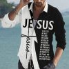 Chemises Pour Hommes LITB | Chemise Homme Chemise En Lin Lettre Graphiquecross Jesus Cou Ure Blanc Rose Exterieur Rue Manches Longues Imprime Vetements Vetements Chemise En Lin Mode Streetwear Designer