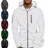 Sweats A Capuche Et Sweat-Shirts LITB | Homme Sweat A Capuche Zippe Veste Sweat A Capuche En Molleton Capuche Couleur Unie Zippe Casual Frais Decontractees Grand Et Grand Hiver Printemps & Automne