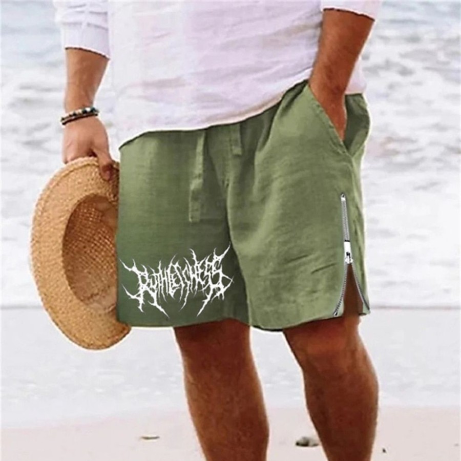 Bas Pour Hommes LITB | Homme Short Short D Ete Short De Plage Imprimer Zippe Cordon Abstrait Confort Respirable Court Du Quotidien Vacances Sortie Melange De Coton Hawaien Decontractees