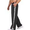 Bas Pour Hommes LITB | Pantalon De Basket-Ball Detachable Pour Hommes Pantalon De Survetement Decontracte Post-Operatoire Avec Boutons-Pression Fendus Avec Poches