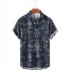 Chemises Pour Hommes LITB | Machine Avion Decontractees Homme Chemise Exterieur Plein Air Casual Quotidien Automne Col Rabattu Manche Courte S M L Chemise Marine Fonce