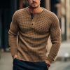 T-Shirts Et Debardeurs Pour Hommes LITB | Homme T Shirt Tee Chemise Henley Gaufree Chemise Henley Shirt T-Shirt Chemise A Manches Longues Plein Henley Plein Air Vacances Manche Longue Vetement Tenue Mode Design Basique