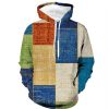 Sweats A Capuche Et Sweat-Shirts LITB | Homme Sweat A Capuche Lacet Design Vetement De Sport Casual Graphic Plaid Bloc De Couleur Print Capuche Casual Du Quotidien Vacances Manche Longue Vetements