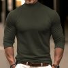 T-Shirts Et Debardeurs Pour Hommes LITB | Homme T Shirt Tee Chemise A Col Roule T-Shirt Chemise A Manches Longues Plein Col Roule Plein Air Vacances Manche Longue Vetement Tenue Mode Design Basique