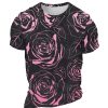 T-Shirts Et Debardeurs Pour Hommes LITB | Graphic Rose La Saint-Valentin Du Quotidien Design Retro Vintage Homme 3D Effet T Shirt Tee Sport Exterieur Vacances Sortie T-Shirt Manche Courte Col Ras Du Cou Chemise