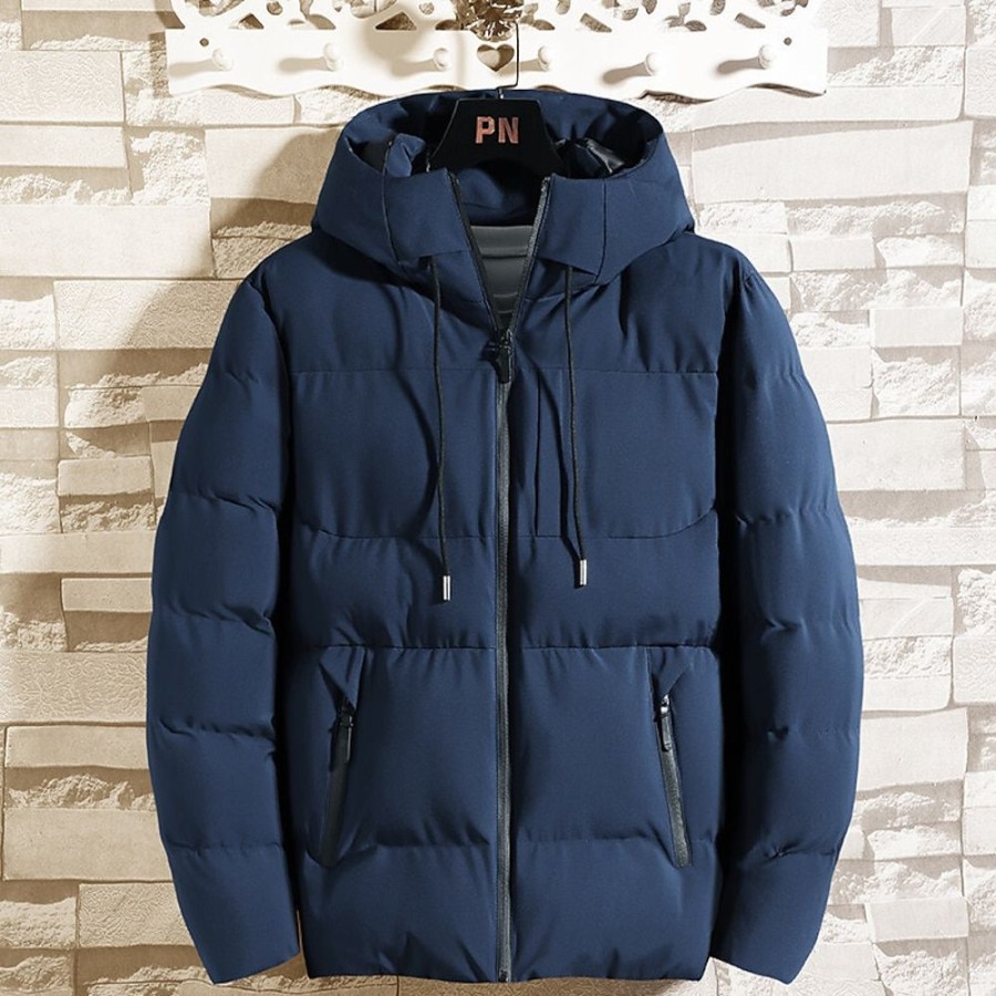 Vetements D'Exterieur Pour Hommes LITB | Homme Doudoune Rembourre Capuche Exterieur Sport Fin De Semaine Chaud Pour Tous Les Jours Hiver Plein Doudoune