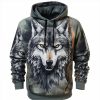 Sweats A Capuche Et Sweat-Shirts LITB | Graphic Animal Homme Du Quotidien 3D Effet Sweat A Capuche Sport Exterieur Vacances Vetement De Rue Sweats A Capuche Manche Longue Capuche Imprimer Poche Avant Printemps & Automne Designer Gris Fonce