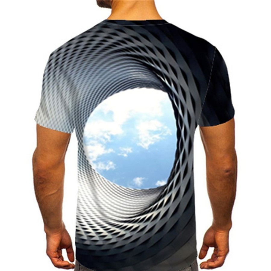 T-Shirts Et Debardeurs Pour Hommes LITB | Homme T Shirt Tee 3D Print Des Nuages Col Rond 3D Effet Exterieur Plein Air Manche Courte Imprimer Vetement Tenue Sportif Mode Design Vetement De Sport / Ete / Ete