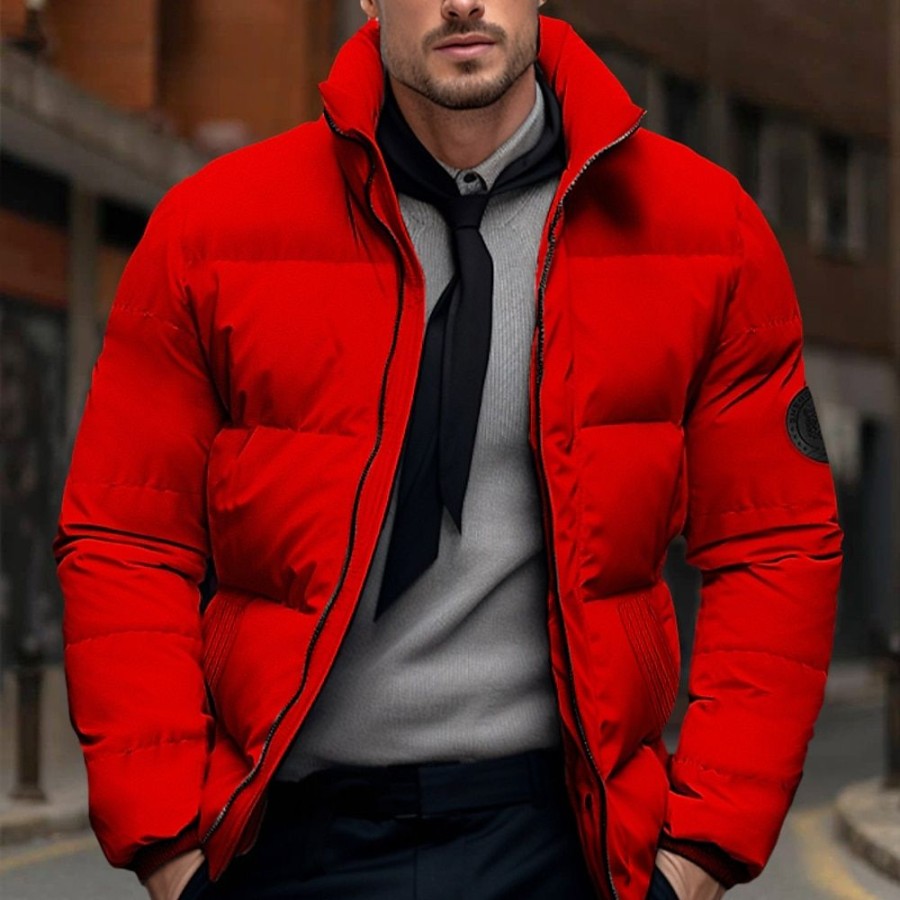 Vetements D'Exterieur Pour Hommes LITB | Homme Manteau D Hiver Veste D Hiver Doudoune Zippe Poche Polyester Poche Exterieur Rendez-Vous Casual Quotidien Normal Mode Decontractees Chaud Coupe Vent Hiver Plein Doudoune