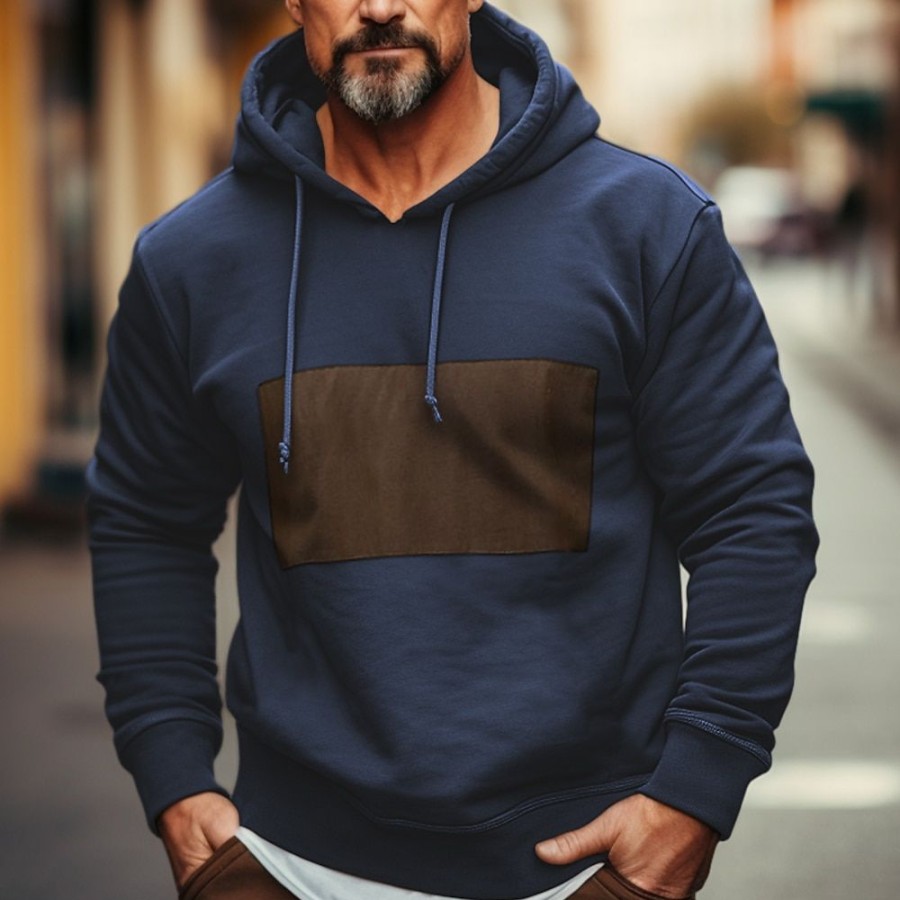 Sweats A Capuche Et Sweat-Shirts LITB | Homme Sweat A Capuche Capuche Bloc De Couleur Patchwork Zippe Poche Sport & Loisir Du Quotidien Vacances Vetement De Rue Frais Decontractees Printemps & Automne Vetement Tenue