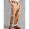 Bas Pour Hommes LITB | Homme Pantalon Chino Pantalons Decontractes Pantalon Plisse Bouton Poche Plein Confort Respirable Exterieur Du Quotidien Sortie Melange De Coton Mode Decontractees Kaki