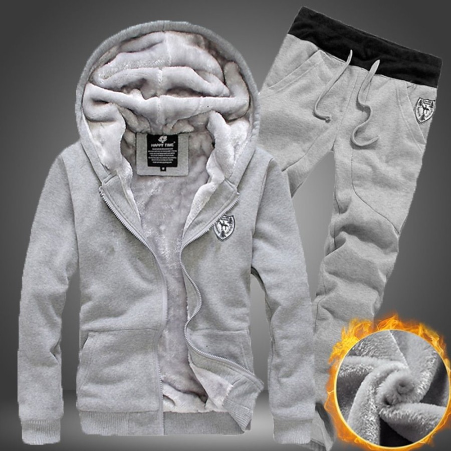 Sweats A Capuche Et Sweat-Shirts LITB | Homme Ensemble Veste A Capuche 2 Pcs Essentiel Veste 2 Pieces