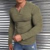 T-Shirts Et Debardeurs Pour Hommes LITB | Homme T Shirt Tee Chemise Henley Shirt T-Shirt Chemise A Manches Longues Plein Henley Plein Air Vacances Manche Longue Vetement Tenue Mode Design Basique