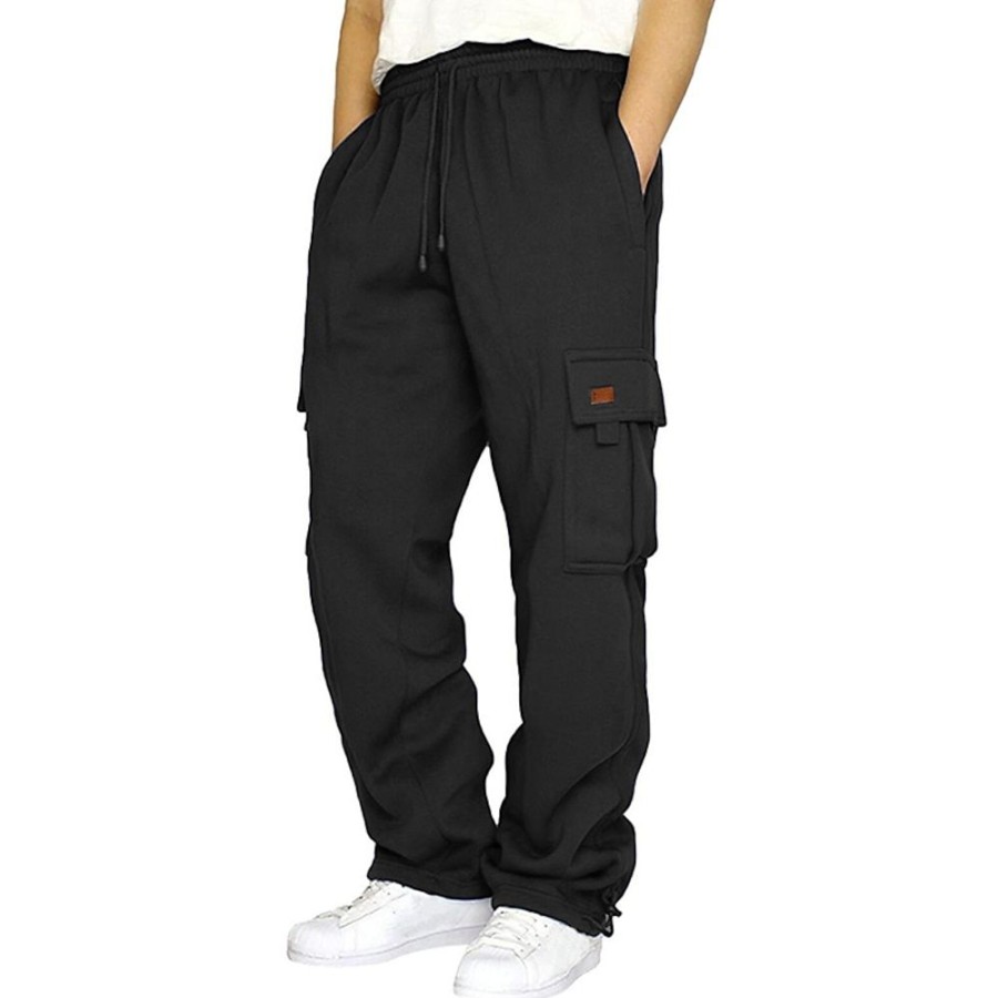 Bas Pour Hommes LITB | Homme Joggings Pantalon Jogging Pantalon Pantalon De Survetement A Jambe Droite Pantalon De Survetement Cargo Poche Plein Confort Respirable Exterieur Du Quotidien Sortie Mode Decontractees