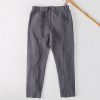 Boutique De Linge LITB | 100% Lin Homme Pantalon En Lin Pantalon Cordon Taille Elastique Jambe Droite Plein Confort Respirable Casual Du Quotidien Vacances Mode Style Classique Gris Fonce