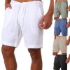 Bas Pour Hommes LITB | Short En Lin Homme Yoga Aptitude Exercice Physique Bas Coton Des Sports Tenues De Sport Micro-Elastique Ample / Athleisure