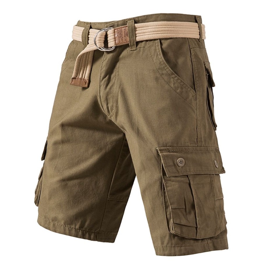 Bas Pour Hommes LITB | Homme Short Cargo Short Shorts De Randonnee Cordon De Jambe Multi Poche Plein Vestimentaire Longueur Genou Casual Du Quotidien Vacances 100% Coton Sportif Mode