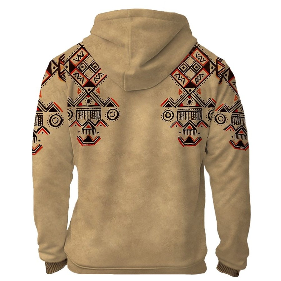 Sweats A Capuche Et Sweat-Shirts LITB | Tribal Imprimes Photos Homme Sportif 3D Effet Sweat A Capuche Zippe Vacances Vetement De Rue Sweats A Capuche Manche Longue Capuche Imprimer Poche Printemps & Automne Designer Sweat