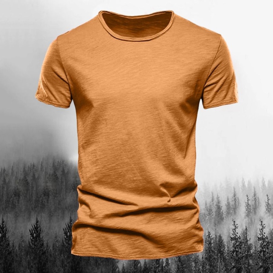 T-Shirts Et Debardeurs Pour Hommes LITB | Homme T Shirt Tee T-Shirt Plein Col Ras Du Cou Plein Air Vacances Manches Courtes Vetement Tenue Mode Design Basique