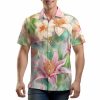 Chemises Pour Hommes LITB | Floral Decontractees Homme Chemise Paques Automne Collier Cubain Manches Courtes , , S, M, L Tissu Extensible Dans Les 4 Sens Chemise