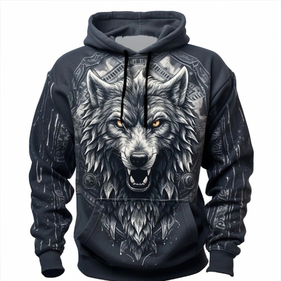 Sweats A Capuche Et Sweat-Shirts LITB | Graphic Animal Homme Mode 3D Effet Sweat A Capuche Sport Exterieur Vacances Vetement De Rue Sweats A Capuche Manche Longue Capuche Imprimer Poche Avant Printemps & Automne Designer Sweat Noir