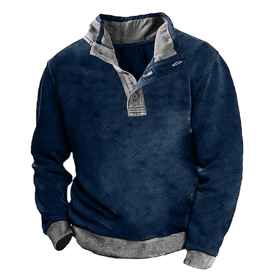 Sweats A Capuche Et Sweat-Shirts LITB | Homme Sweat Shirt Col Mao Bloc De Couleur Sport & Loisir Du Quotidien Vacances Vetement De Rue Basique Decontractees Printemps & Automne Vetement Tenue Pulls