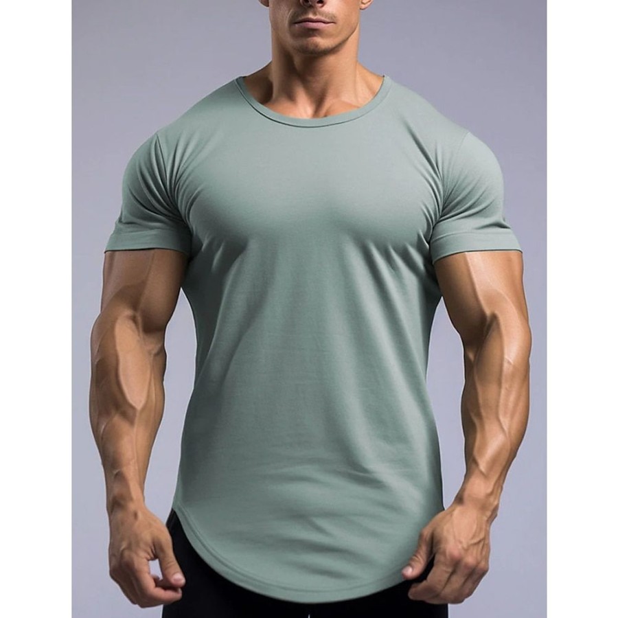 T-Shirts Et Debardeurs Pour Hommes LITB | Homme Chemise Henley Shirt Chemises Evacuant L Humidite Chemises A Meche Seche T-Shirt Plein Col Ras Du Cou Plein Air Vacances Manches Courtes Vetement Tenue Mode Design Basique