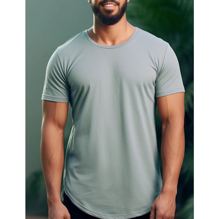 T-Shirts Et Debardeurs Pour Hommes LITB | Homme Chemise Henley Shirt Chemises Evacuant L Humidite Chemises A Meche Seche T-Shirt Plein Col Ras Du Cou Plein Air Vacances Manches Courtes Vetement Tenue Mode Design Basique