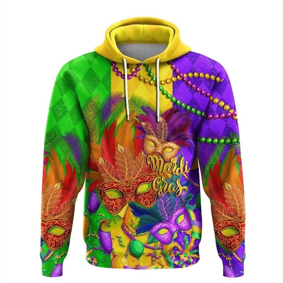 Sweats A Capuche Et Sweat-Shirts LITB | Carnaval Graphique Masque Mode Homme Impression 3D Sweat A Capuche Sport Plein Air Vacances Sweats A Capuche Imprime A Capuche Poche Avant Ressort& Sweat A Capuche De Createur D Automne Violet