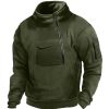 Sweats A Capuche Et Sweat-Shirts LITB | Homme Sweat Shirt Sweat-Shirt Quart De Fermeture Eclair Tactique Demi Fermeture Eclair Plein Poche Sport & Loisir Du Quotidien Vacances Vetement De Rue