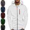 Sweats A Capuche Et Sweat-Shirts LITB | Homme Sweat A Capuche Zippe Veste Veste De Survetement Capuche Couleur Unie Zippe Casual Polaire Frais Decontractees Grand Et Grand Hiver Printemps & Automne