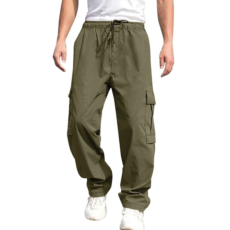 Bas Pour Hommes LITB | Homme Pantalon Cargo Pantalon Cargo Poche Cordon Taille Elastique Plein Confort Respirable Exterieur Du Quotidien Sortie Mode Decontractees