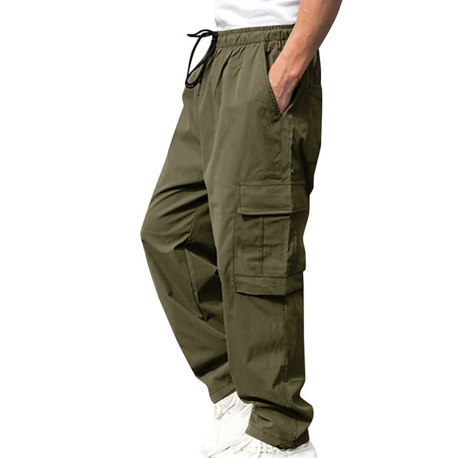 Bas Pour Hommes LITB | Homme Pantalon Cargo Pantalon Cargo Poche Cordon Taille Elastique Plein Confort Respirable Exterieur Du Quotidien Sortie Mode Decontractees