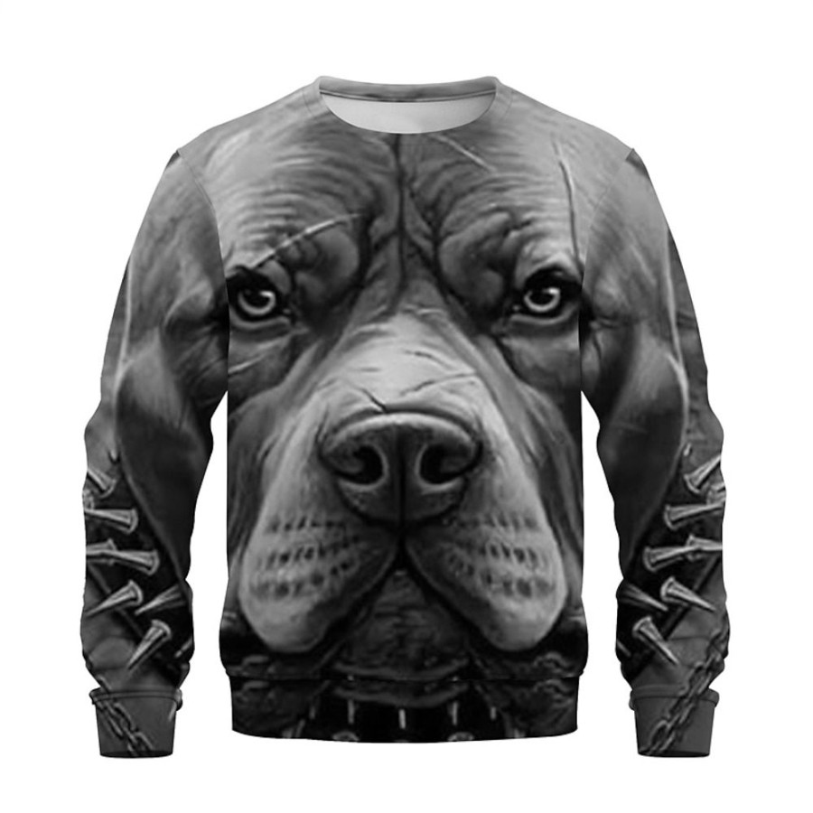 Sweats A Capuche Et Sweat-Shirts LITB | Graphic Chiot Homme Mode 3D Effet Sweat A Capuche Vacances Sortie Vetement De Rue Sweats Manche Longue Col Ras Du Cou Imprimer Printemps & Automne Designer Sweat A Capuche