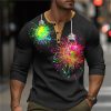 T-Shirts Et Debardeurs Pour Hommes LITB | Graphic Ampoule Mode Du Quotidien Decontractees Homme 3D Effet Chemise Henley Shirt Casual Vacances Sortie T-Shirt Manche Longue Henley Chemise Printemps & Automne Vetement Tenue