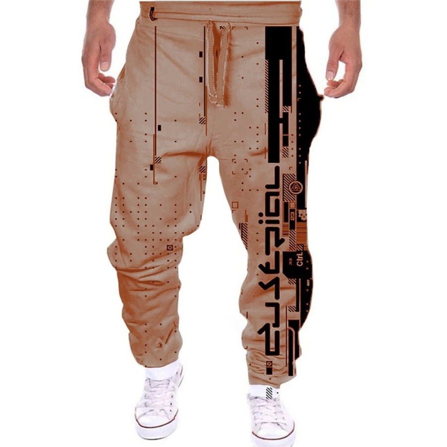 Bas Pour Hommes LITB | Homme Joggings Pantalon Jogger Pantalon Cordon Poches Laterales Taille Elastique Bloc De Couleur Imprimes Photos Confort Respirable Sport Exterieur Casual Du Quotidien Vetement De Rue Design