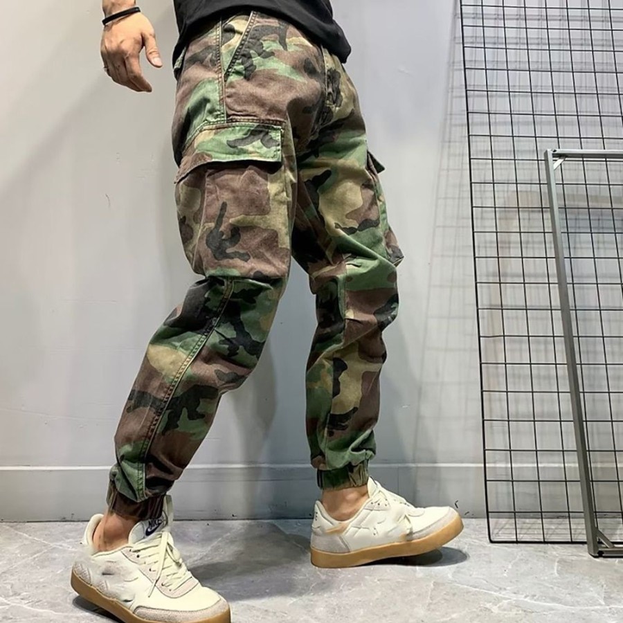 Bas Pour Hommes LITB | Homme Pantalon Cargo Pantalon Cargo Pantalon Camouflage Poche Camouflage Confort Respirable Exterieur Du Quotidien Sortie Mode Decontractees